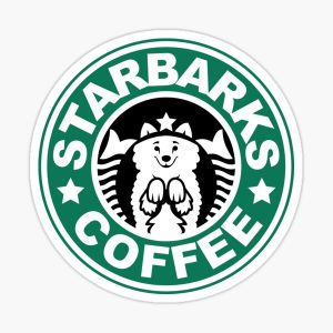 Starbarks parody Starbucks logo